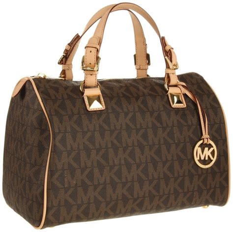 michael kors grayson large mk logo pvc satchel brown|michael michael kors grayson large logo satchel.